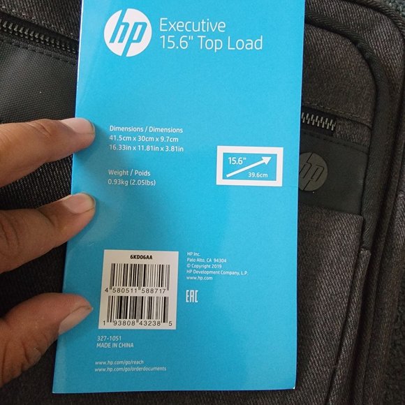 HP Executive Top Load Notebook Laptop Case 15.6" Gray - Picture 8 of 8